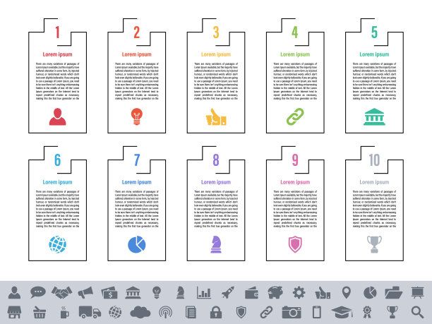 信息图设计的商业概念有10个步骤图片下载
