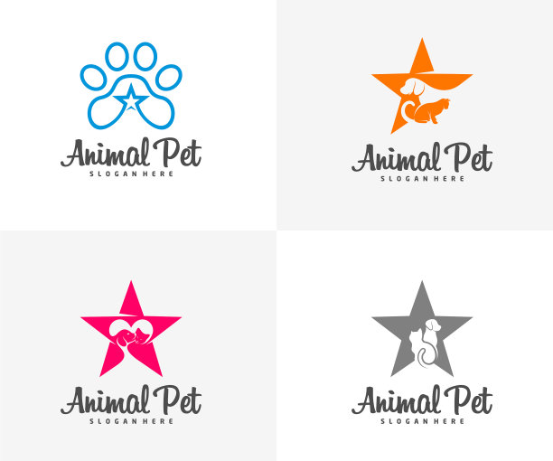 设置宠物明星标志狗猫设计模板图片下载