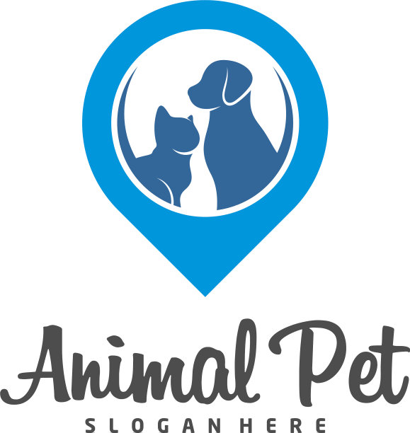 点宠物标志狗狗猫动物模板设计图片下载