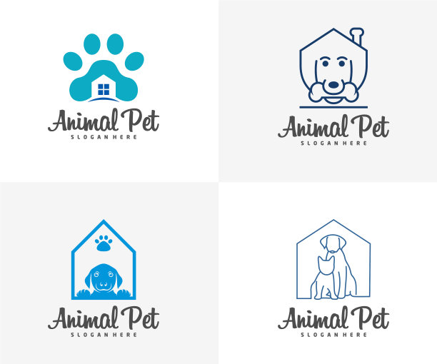 设置宠物家标志狗猫设计模板图片下载