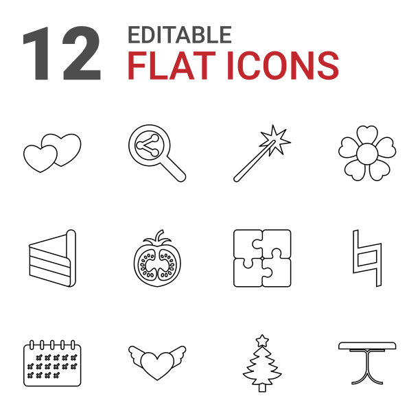 12个抽象的图标图片下载