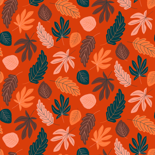 无缝图案与秋叶eps 10图片下载