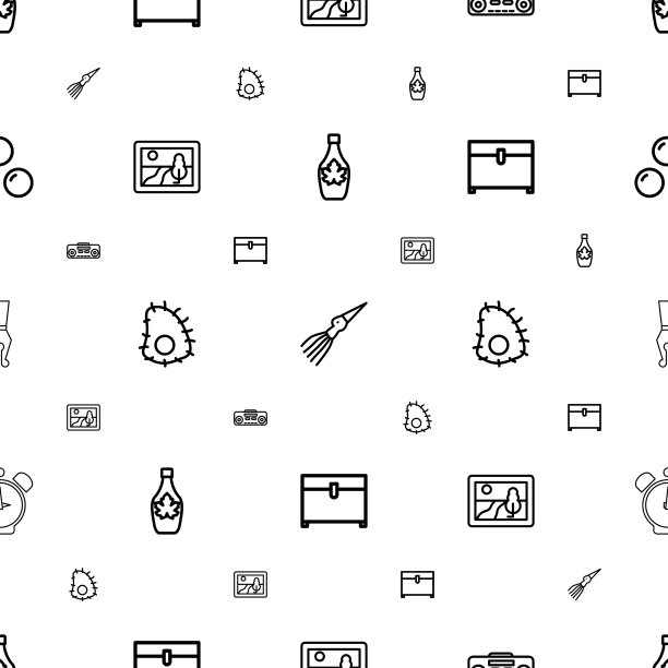 复古图标图案无缝白色背景图片下载