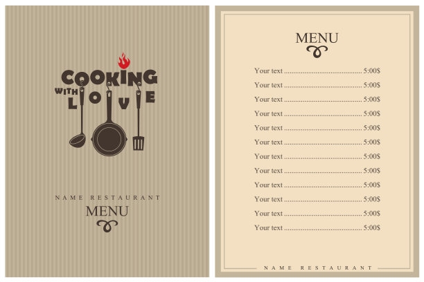 餐厅的菜单设计图片下载