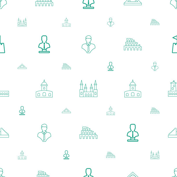 纪念碑图标图案无缝白色背景图片下载