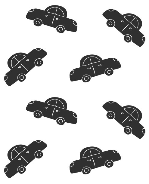 矢量无缝模式的黑色手绘涂鸦素描车图片下载