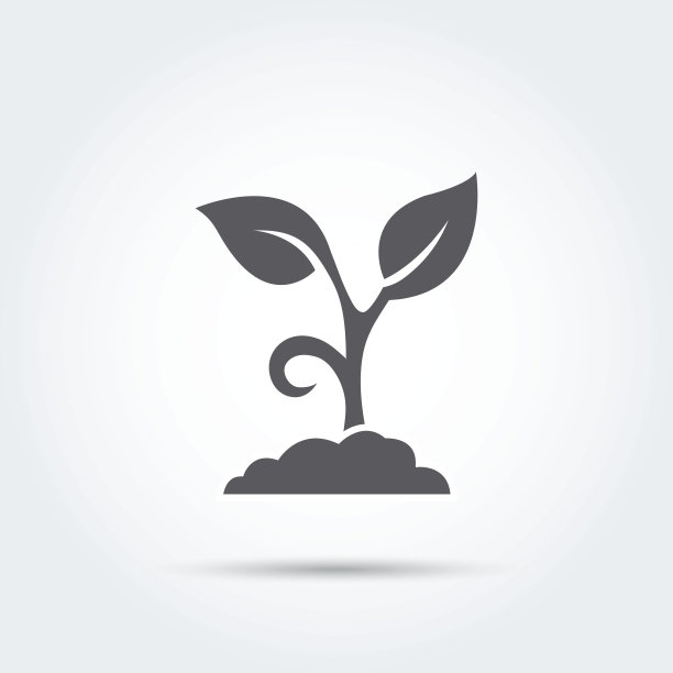 幼苗，过程，种子，图标，剪影。矢量图图片下载
