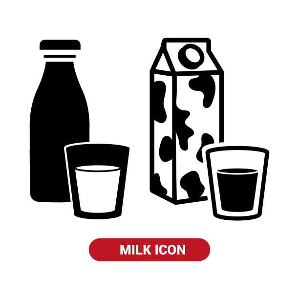 牛奶图标。饮料容器。图片下载