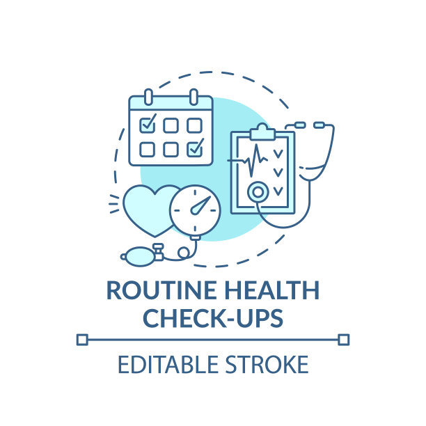 常规健康检查蓝色概念图标图片下载