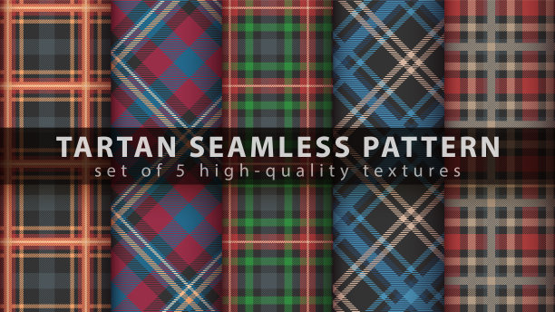 集经典格子无缝图案。图片下载