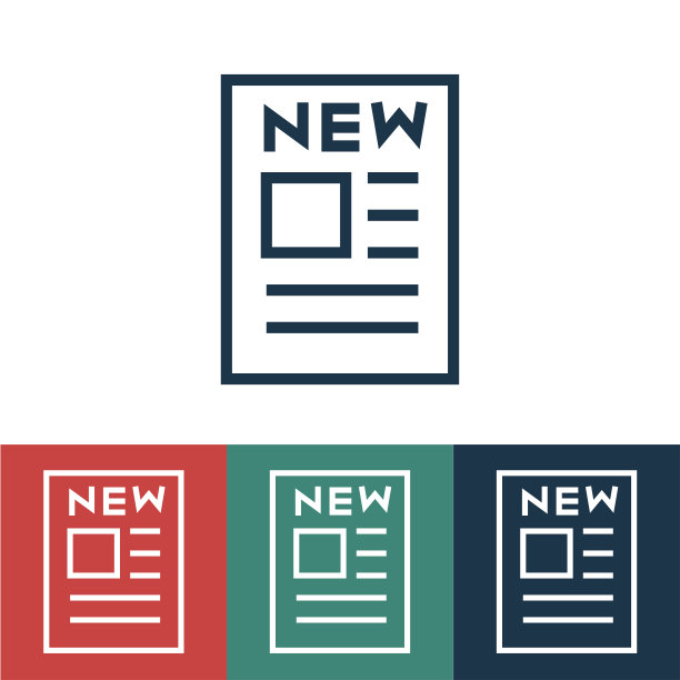 线性矢量图标与报纸图片下载