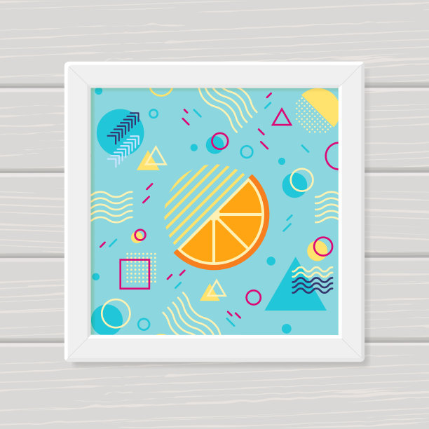 家居装饰，墙壁艺术，孟菲斯的橘片图片下载