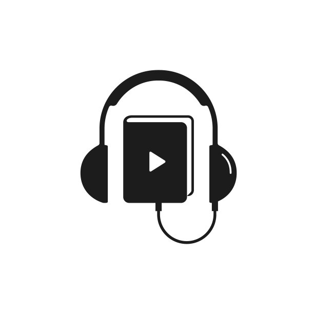 耳机和图书图标标志，有声图书在线学习，矢量教育理念。平面设计图片下载