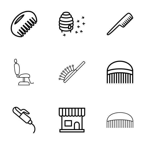 9梳子图标图片下载