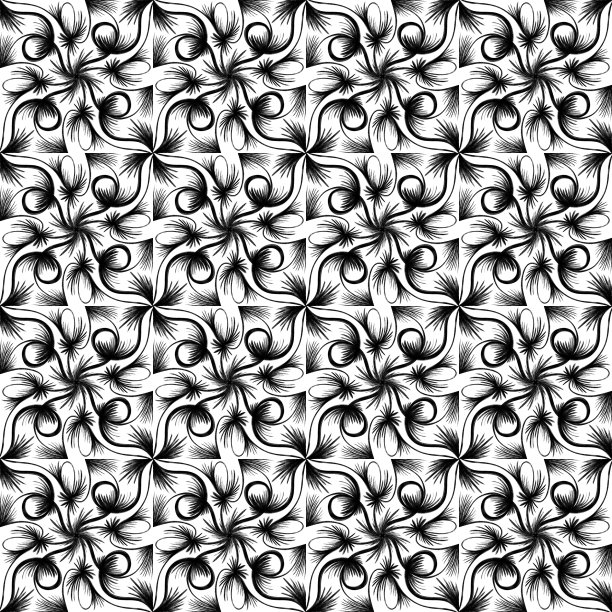 无缝黑白几何图案。图片下载