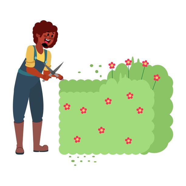 孤独的男人在砍灌木图片下载