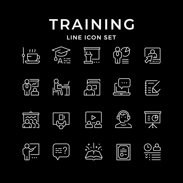 设置培训的线条图标图片下载