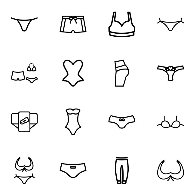 16个内衣图标图片下载