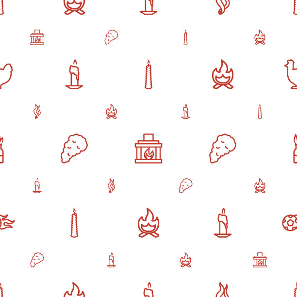 火图标模式无缝白色背景图片下载
