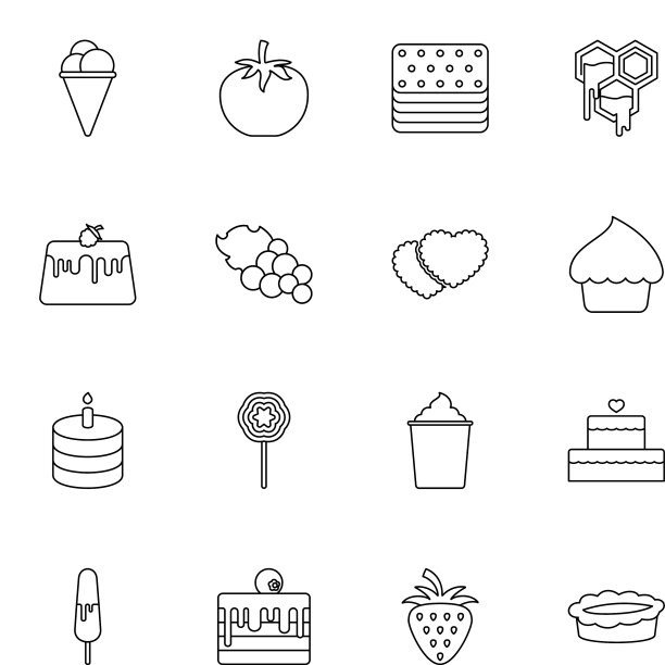16个甜点图标图片下载