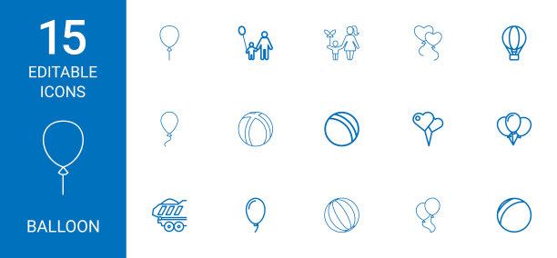 15个气球图标图片下载