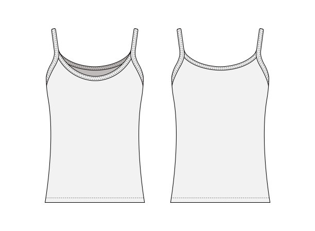 女人背心裙模板矢量插图图片下载