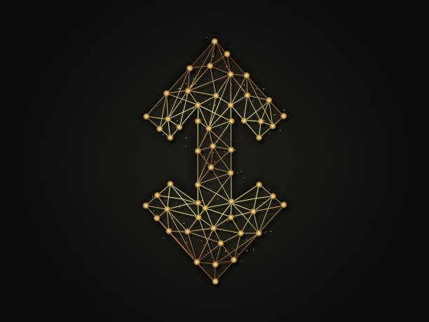 金色抽象上下箭头图片下载