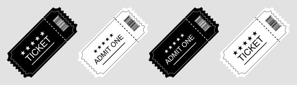 票或优惠券。票或优惠券设计简单扁平，孤立。矢量图图片下载