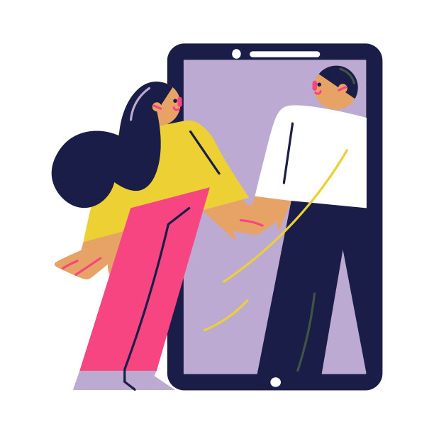 年轻夫妇在网上交流和约会图片下载