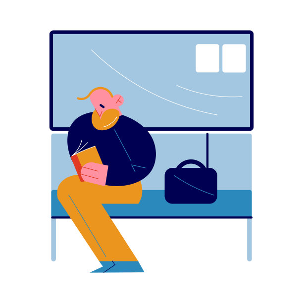 坐在地铁车厢里看书的人图片下载