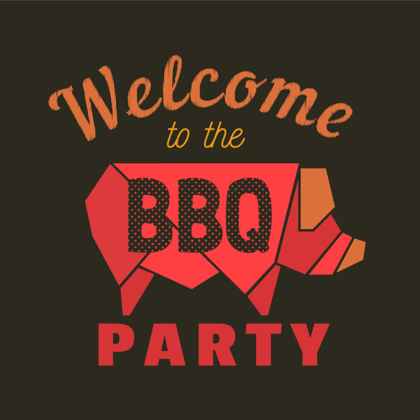 烧烤派对欢迎邀请平面图标图片下载