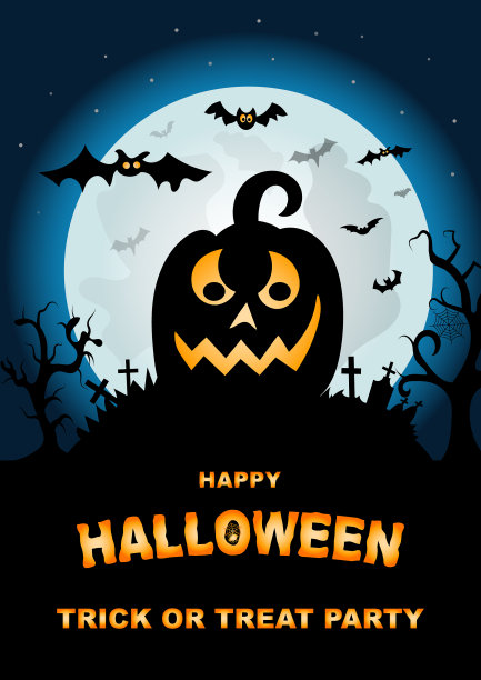 万圣节之夜以南瓜为背景图片下载