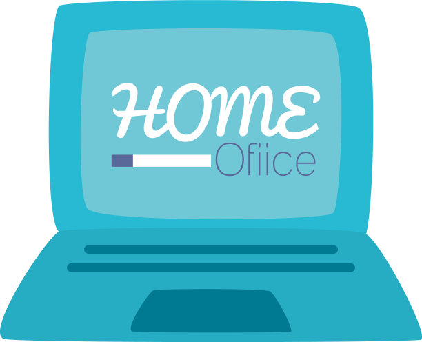 笔记本电脑与家庭办公字体设计图片下载