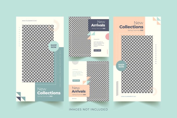 时尚女性社交媒体模板色彩缤纷图片下载