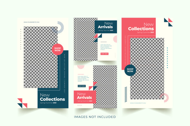 时尚女性社交媒体模板色彩缤纷图片下载