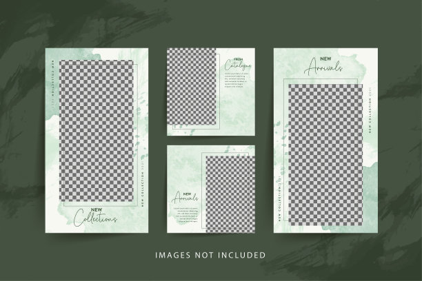 时尚女性社交媒体模板与抽象图片下载