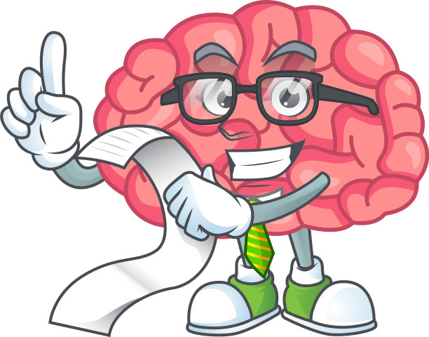 吉祥物卡通概念脑与菜单列表图片下载