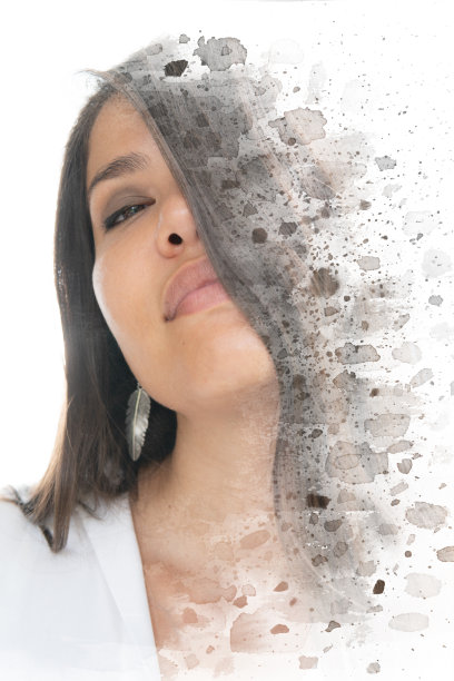 一幅亚洲女人的水彩画图片下载