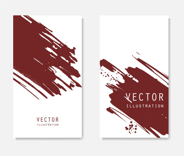 抽象的墨水刷条幅设置与垃圾的效果图片下载