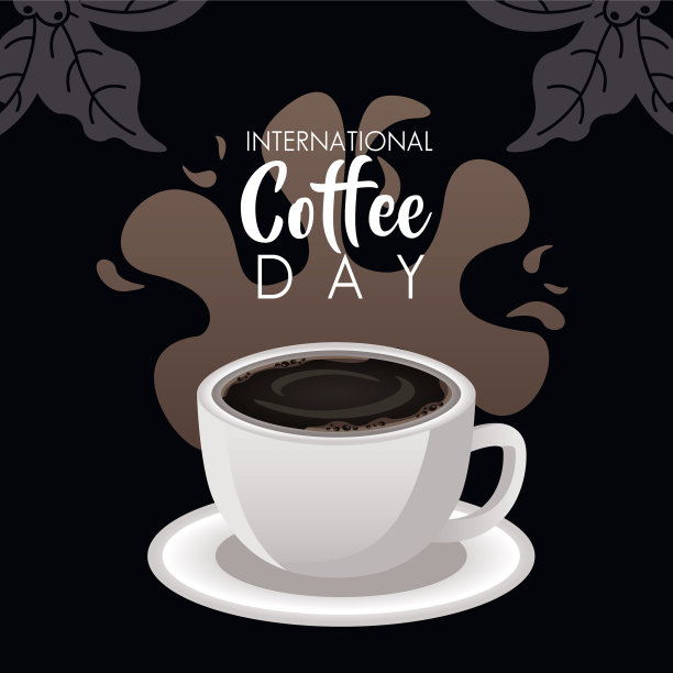 国际咖啡日庆祝用杯热图片下载