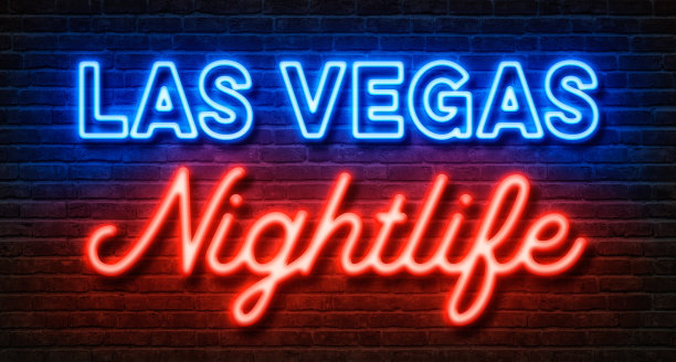 砖墙上的霓虹灯-拉斯维加斯夜生活图片下载
