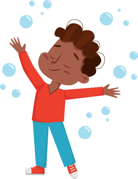 可爱的非裔美国男孩玩肥皂图片下载