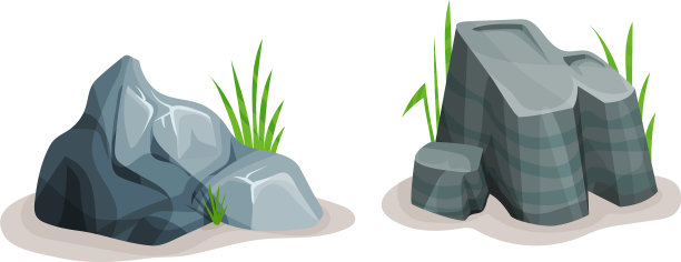 附近有植物生长的不平的石头或岩石图片下载