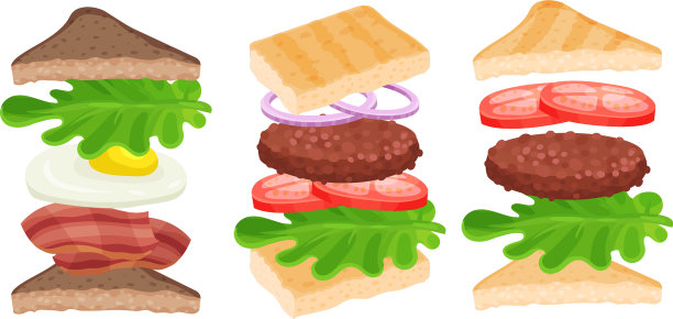 三角形和方形三明治与浮动图片下载