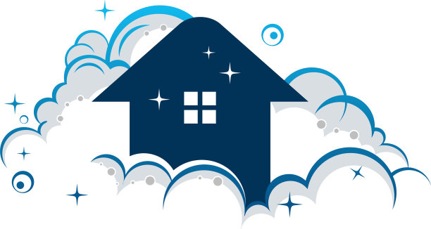 洁净屋标志设计概念保洁服务图片下载