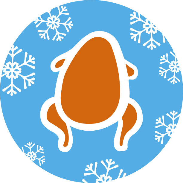 手绘彩色煮火鸡图标图片下载