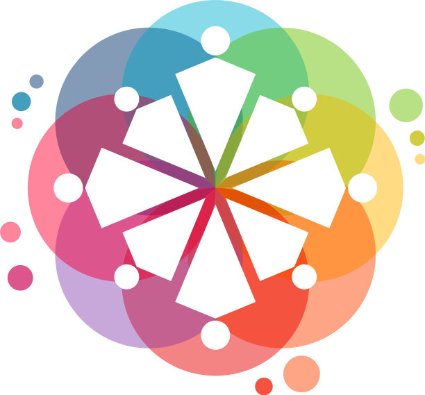 多彩的人标志社区标志设计图片下载