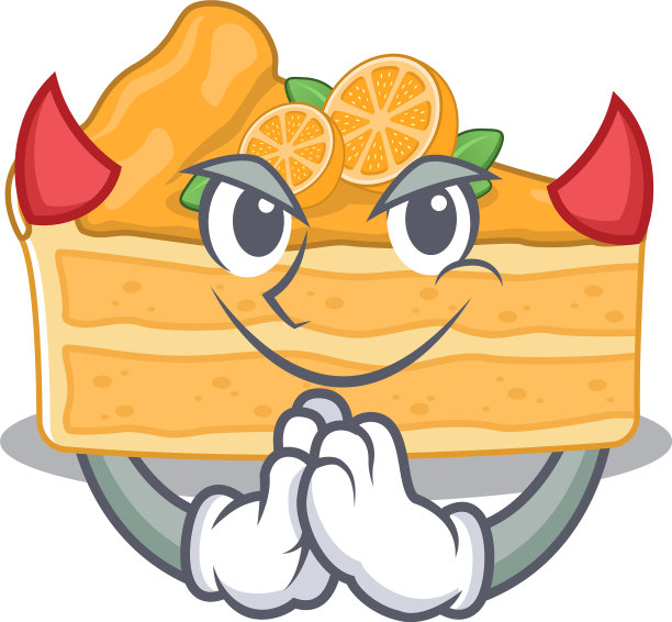 魔鬼卡通里的一个橘色奶酪蛋糕图片下载