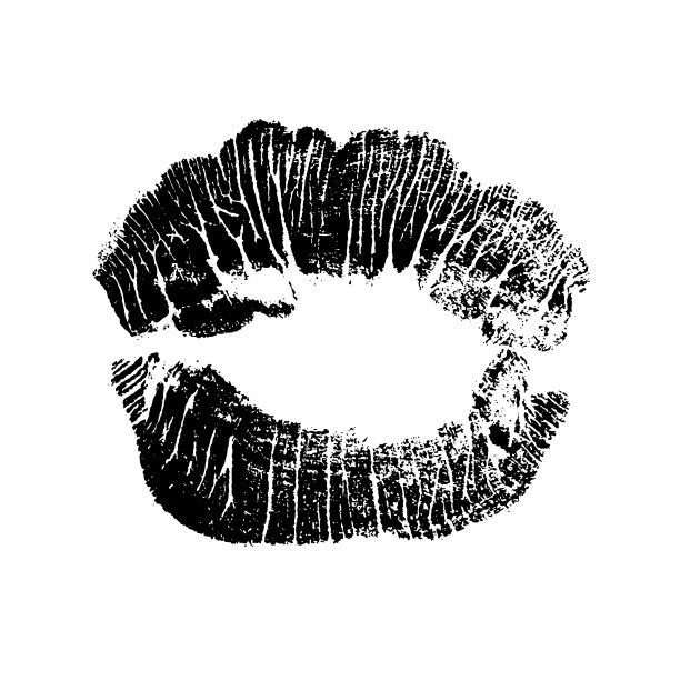 唇痕印印章嘴孤立在白色图片下载