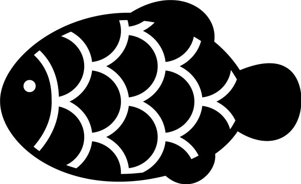 日本鱼形蛋糕图标上的白色图片下载